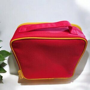 Clinique/x Donald (Robertson) Cosmetic Bag/Case Pink & Yellow NWT